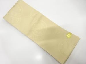 未使用品　丸紋に蝶模様織り出し　半幅帯